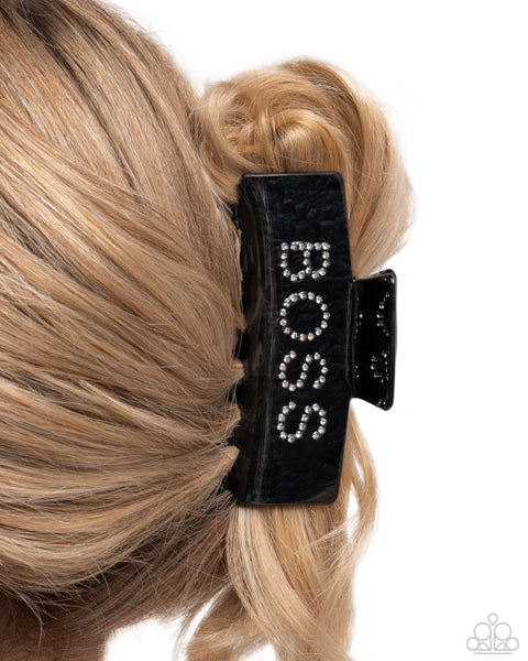 Boss Backdrop Black Hair Clip