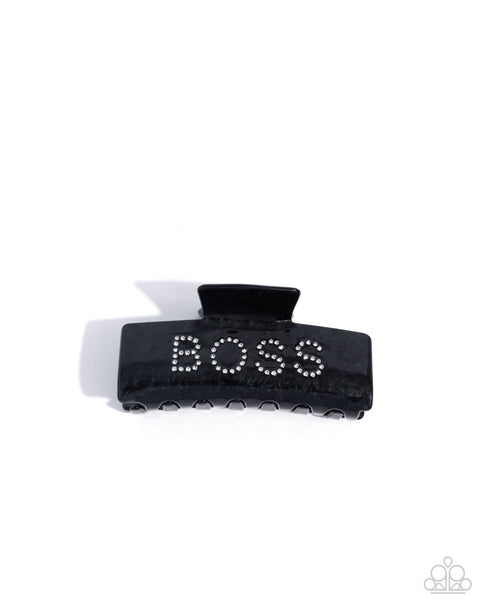 Boss Backdrop Black Hair Clip