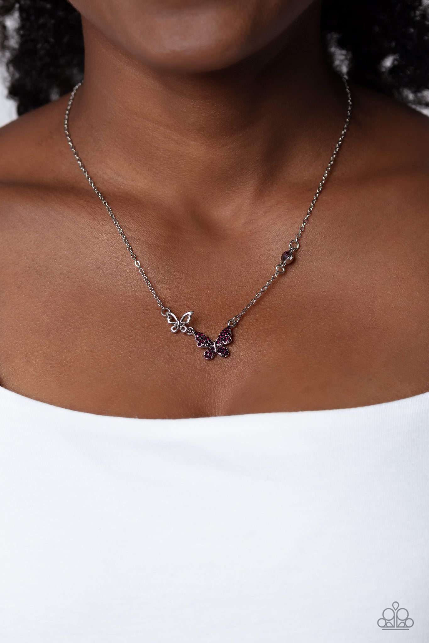 Cant BUTTERFLY Me Love - Purple Necklace