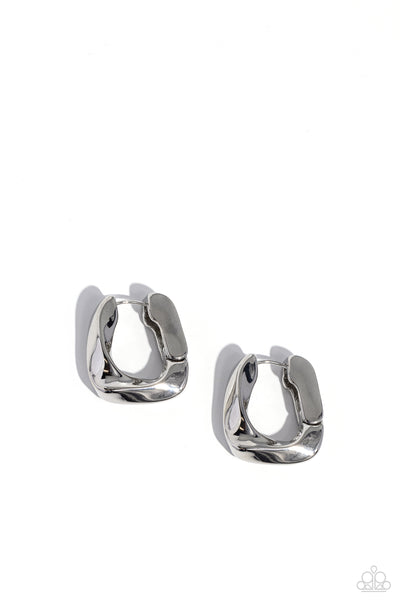 Asymmetric Advocate Silver Earring for