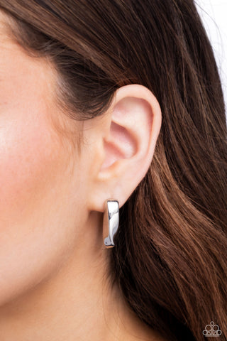 Asymmetric Advocate Silver Earring for