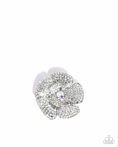 Festive Flourish - White Brooch