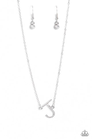 INITIALLY Yours - J - White Necklace