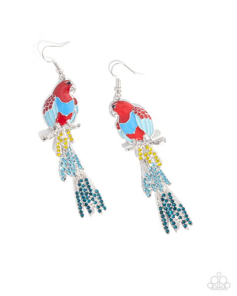 Parrot Pull Red Earring