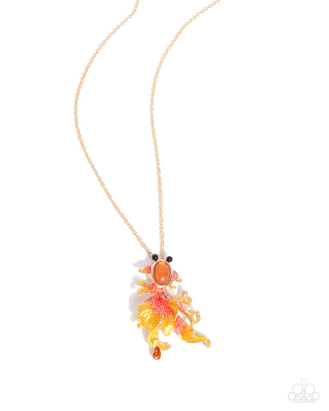 Synchronized Swimming Orange Necklace