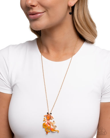 Synchronized Swimming Orange Necklace