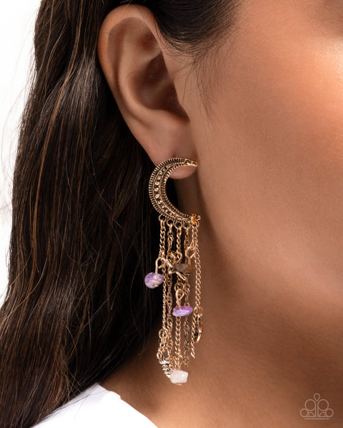 Crescent Call Purple Earring