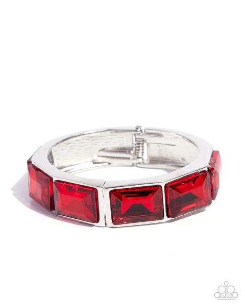 Faceted Freestyle Red Bracelet
