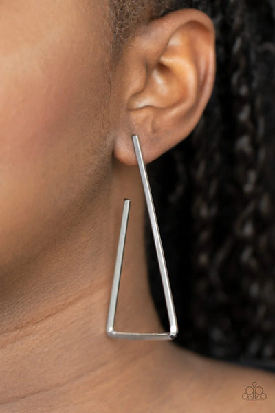 Go Ahead And TRI Silver Earrings