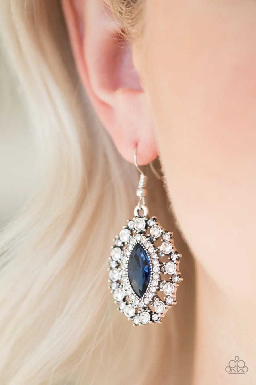 Long May She Reign Blue Earrings