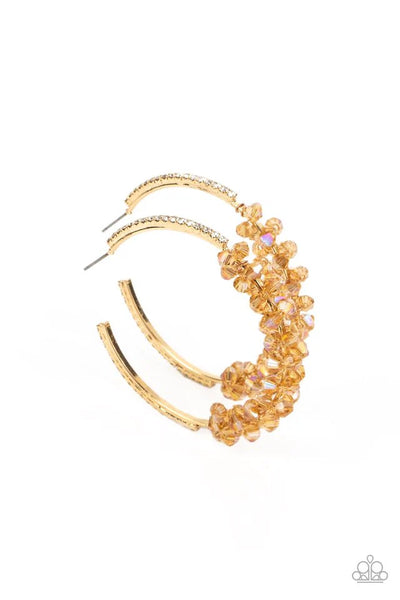 Bubble Bursting Bling Gold Earrings