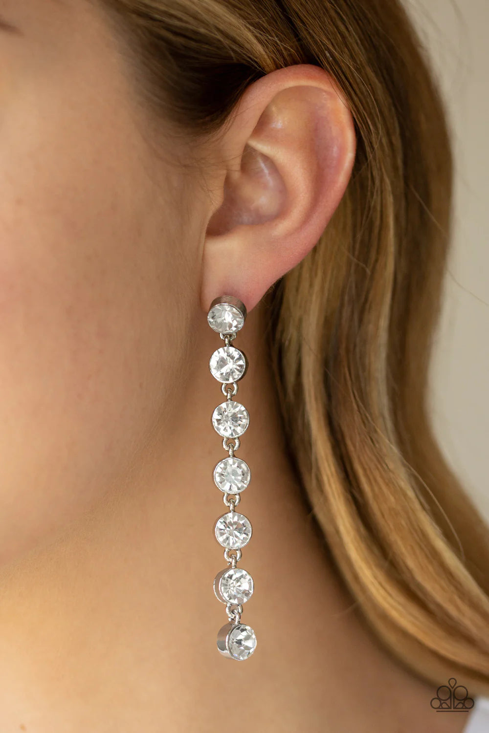 Dazzling Debonair White Earrings