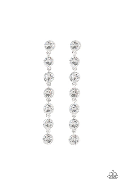 Dazzling Debonair White Earrings