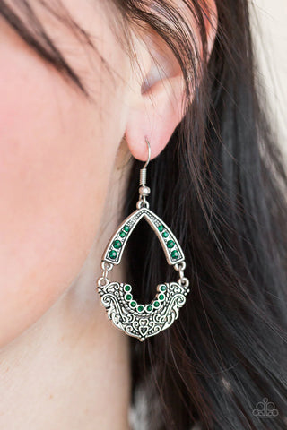 Royal Engagement Green Earrings