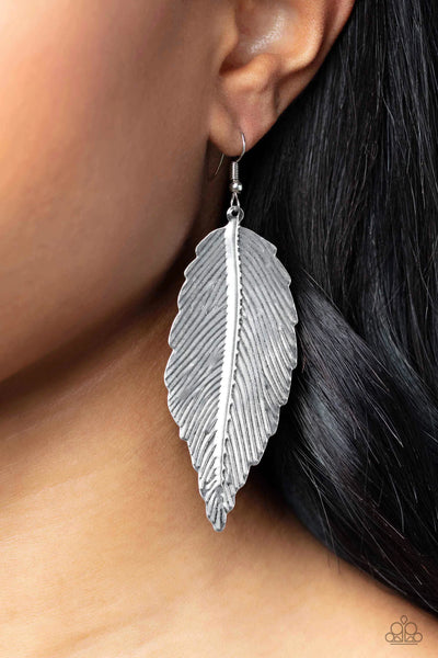 Lookin For A Flight Silver Earrings