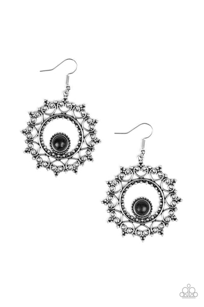 Wreathed In Whimsicality - Black Earring