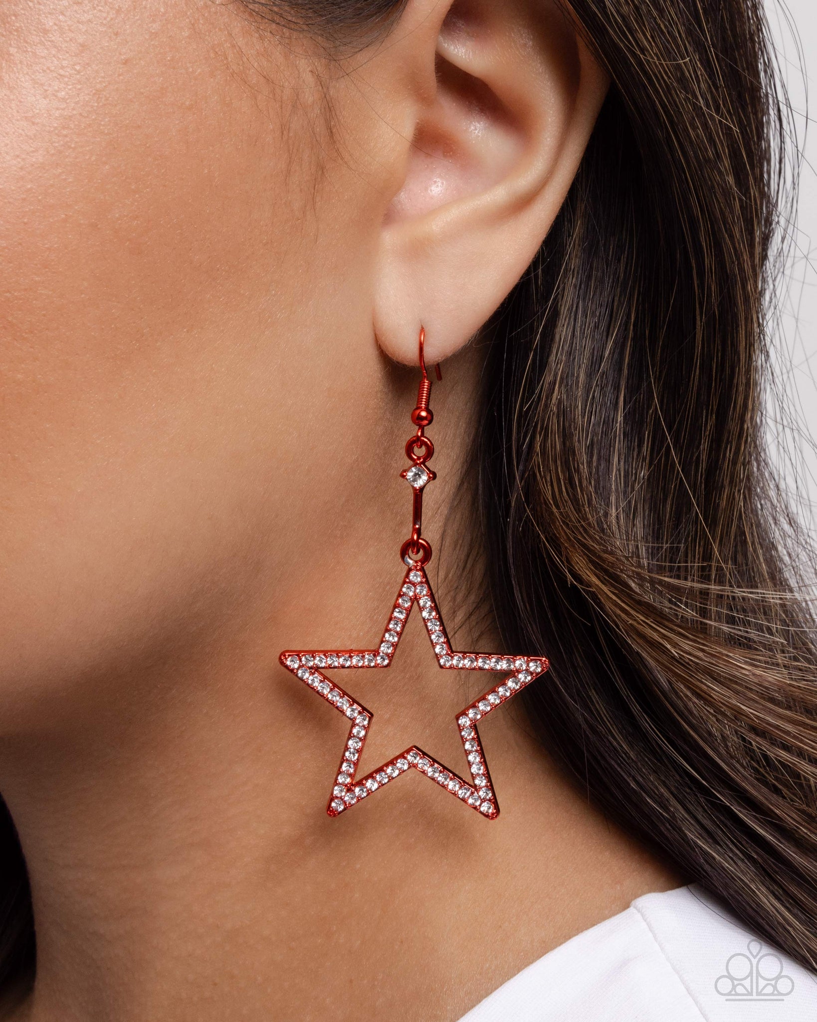 Steady Stars Red Earrings
