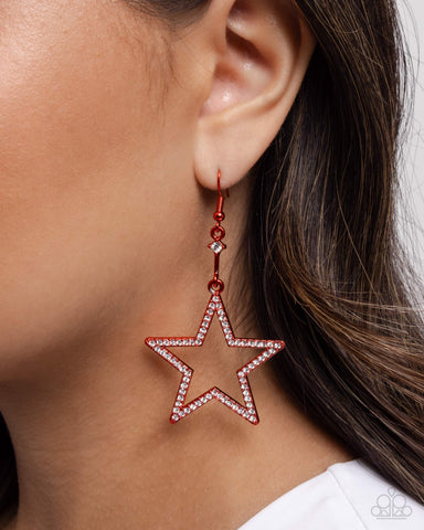 Steady Stars Red Earrings