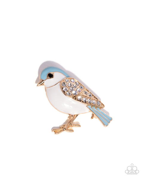 Beneficial Bird Blue Brooch