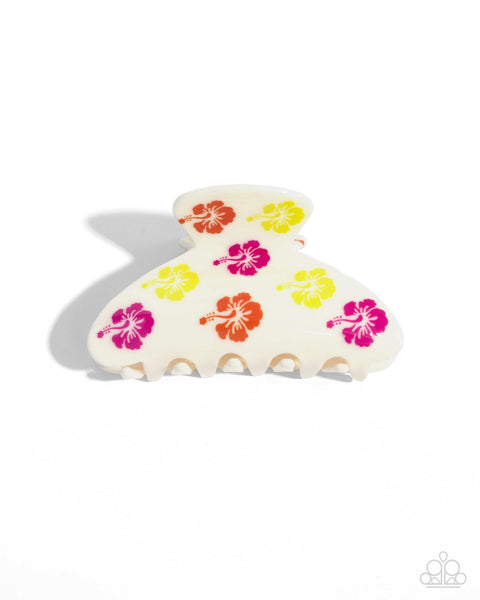 Hawaiian Harmony White Hair Clip