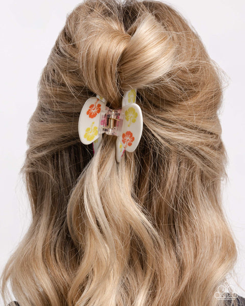 Hawaiian Harmony White Hair Clip