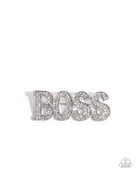Blingy Boss White Brooch
