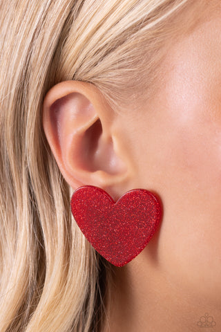 Sparkly Sweethearts - Red Earrings