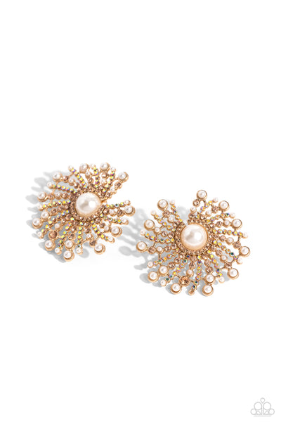 Fancy Fireworks - Gold Earrings