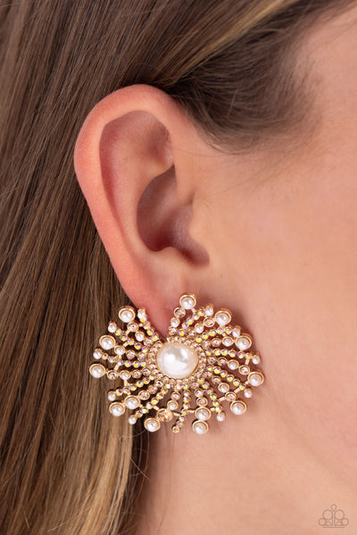 Fancy Fireworks - Gold Earrings