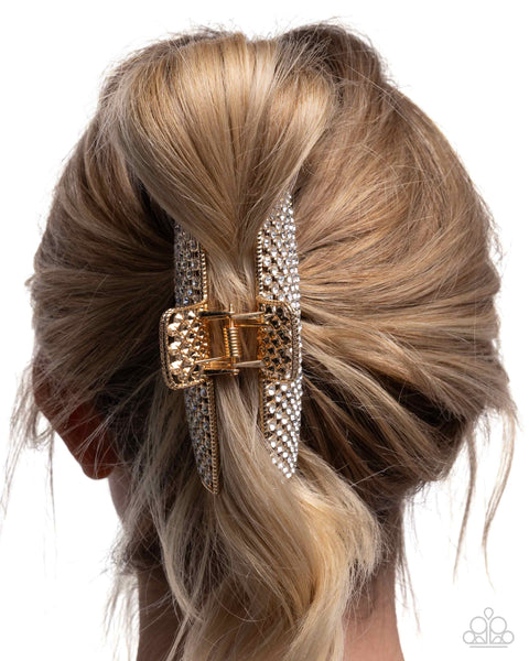 Glittery Gesture Gold Hair Clip