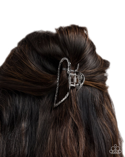 Heartfelt Hint Silver Hair Clip