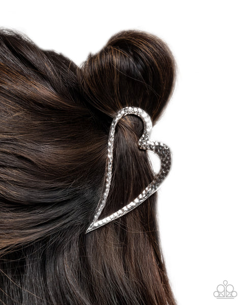 Heartfelt Hint Silver Hair Clip