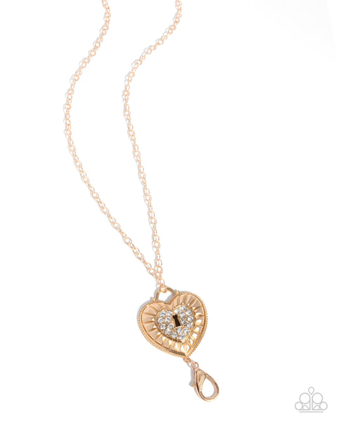 Panoramic Padlock Gold Necklace