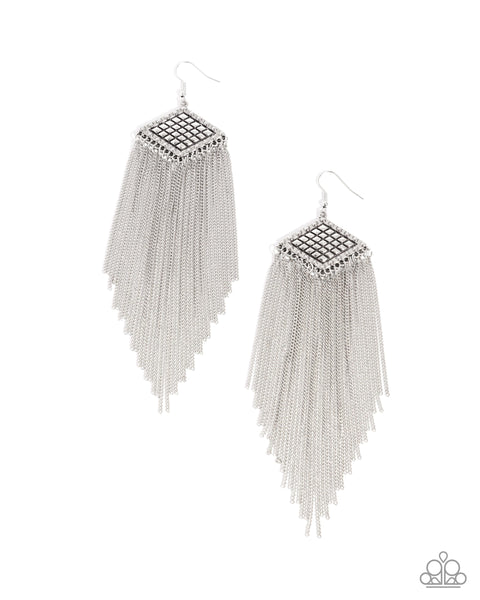 Forged Fringe Silver Earring