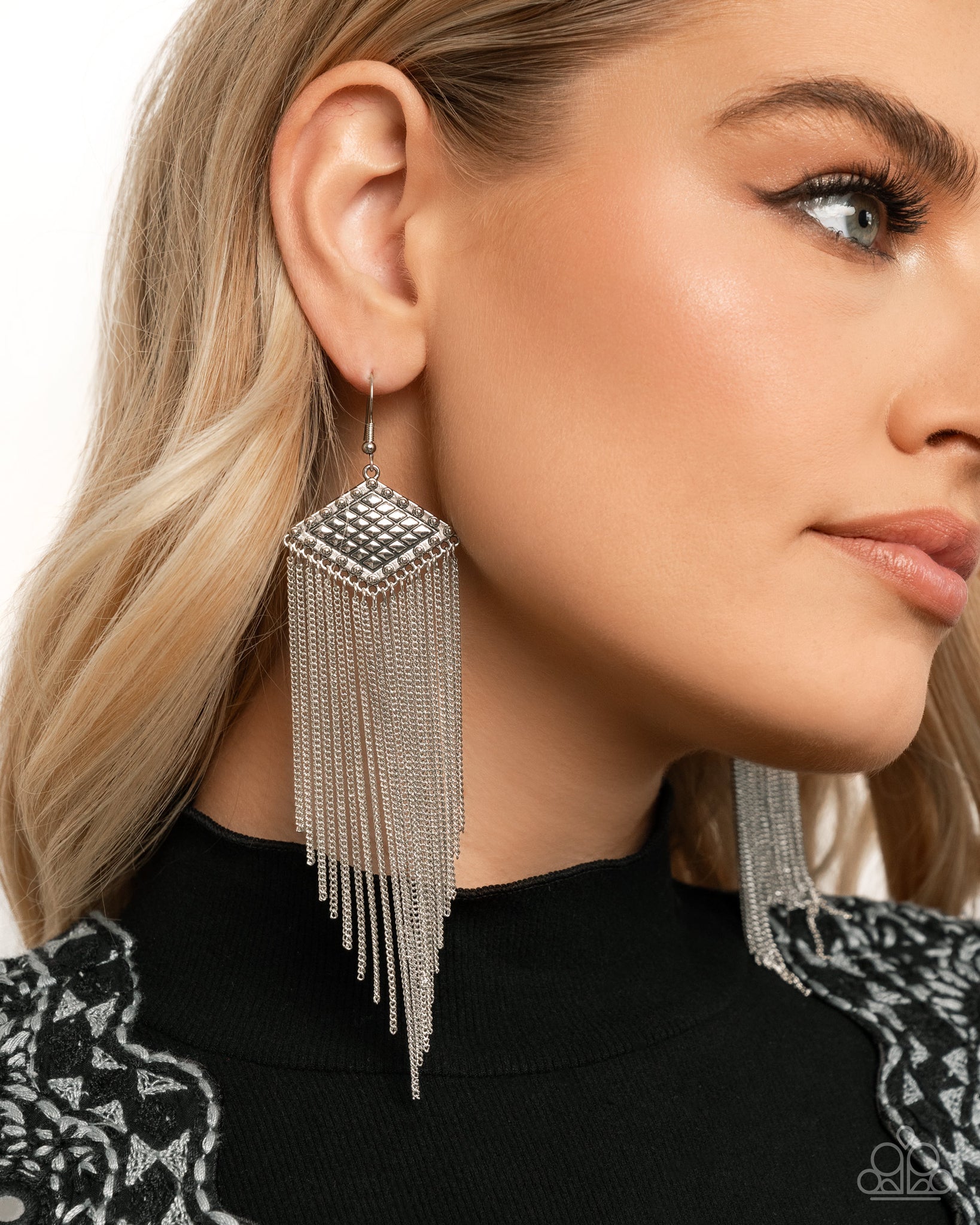 Forged Fringe Silver Earring