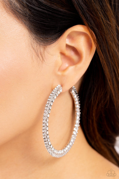 Scintillating Sass - White Earrings