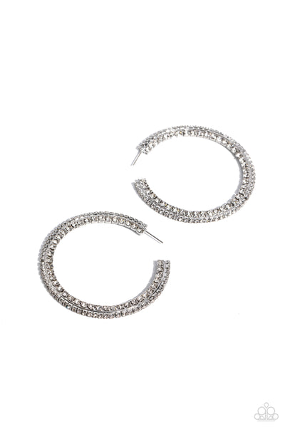 Scintillating Sass - White Earrings