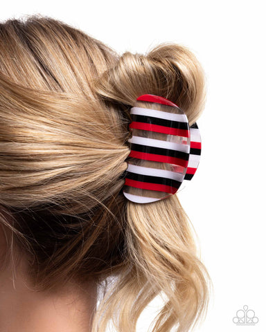 Linear Legato Red Hair Clip