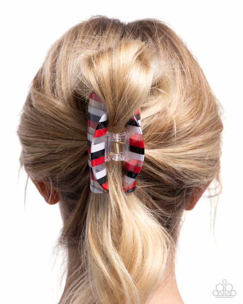 Linear Legato Red Hair Clip
