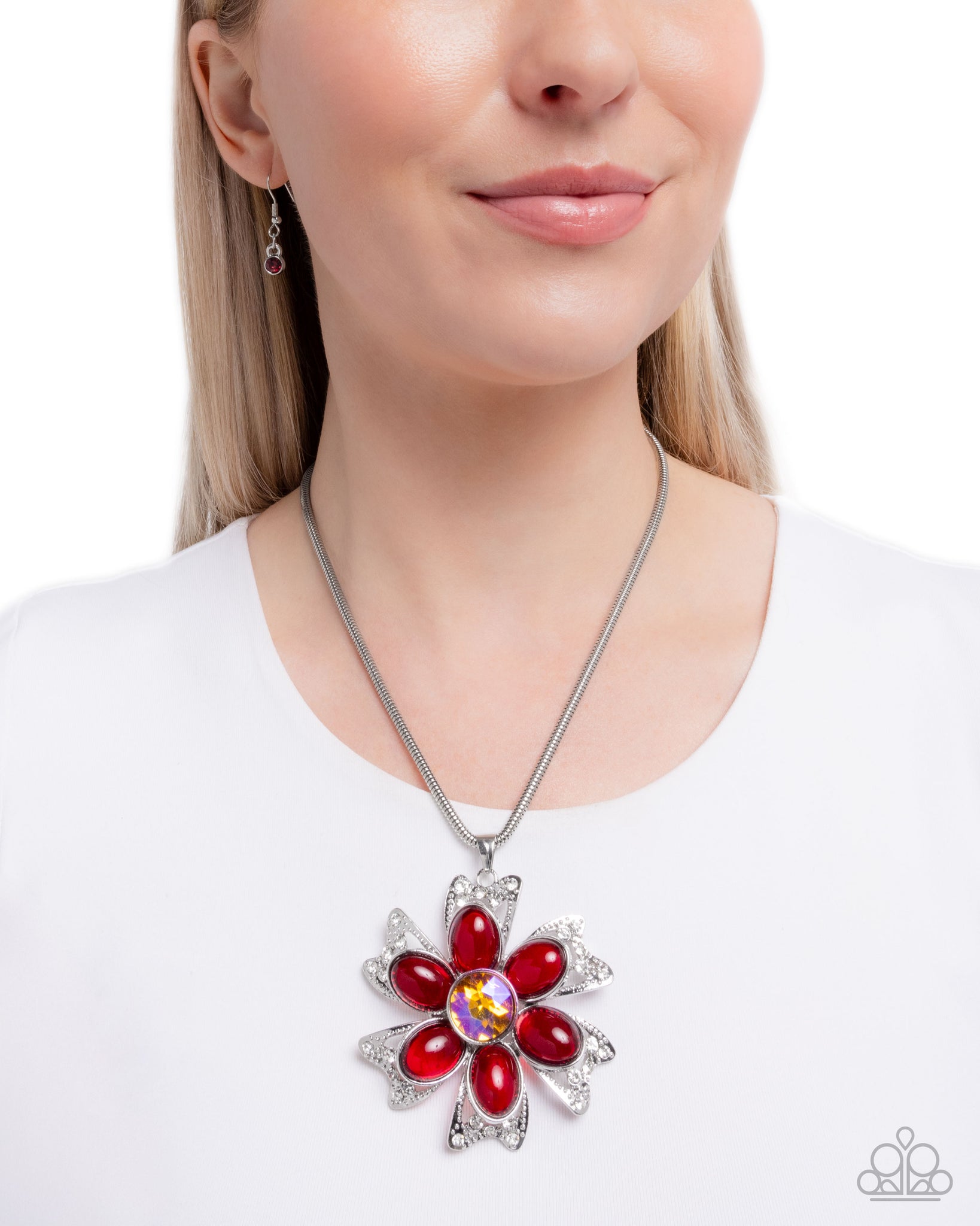 Floral Figurehead Red Necklace
