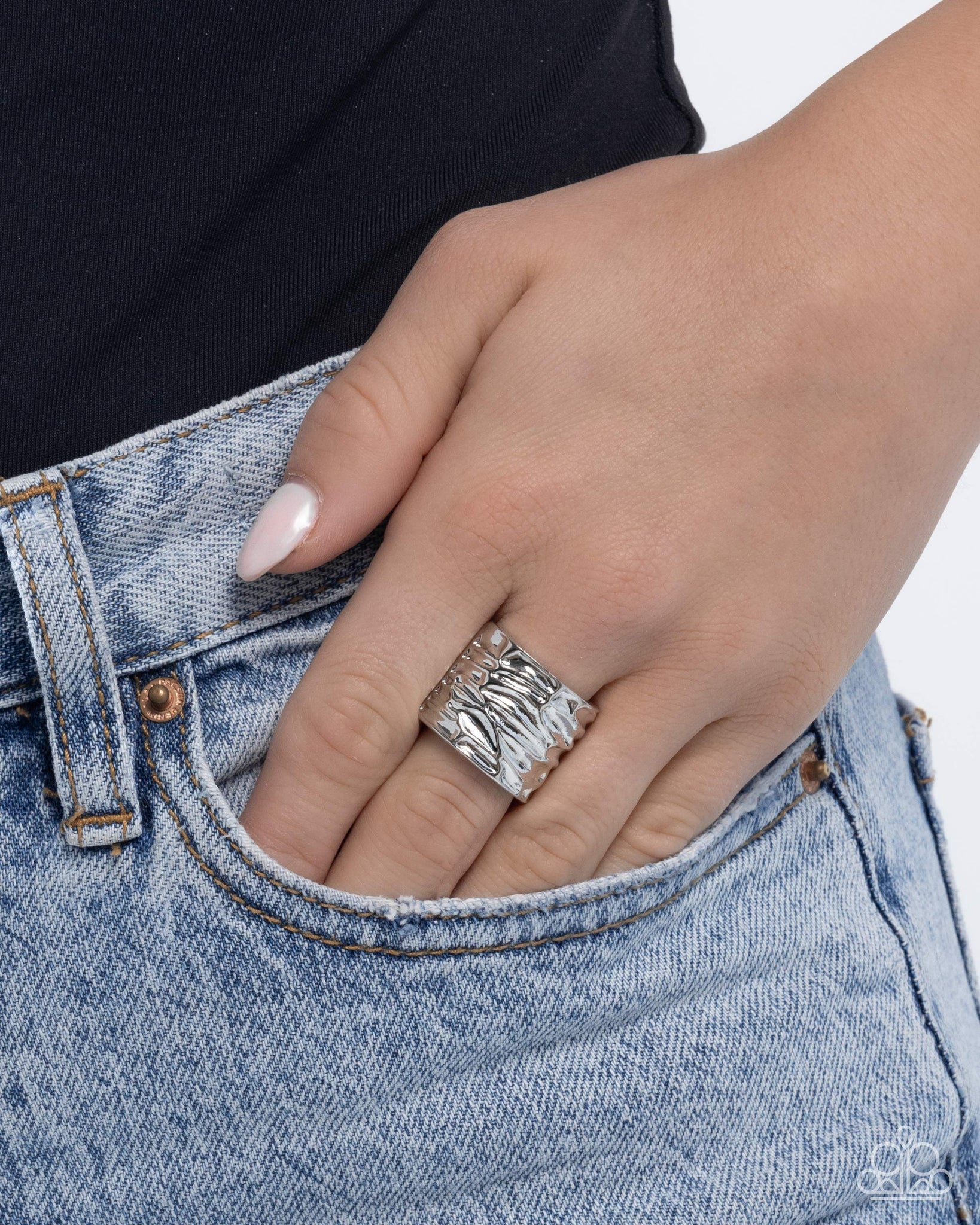 Textured Tenor Silver Ring
