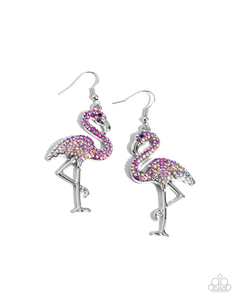 Flamingo Flourish Pink Earring
