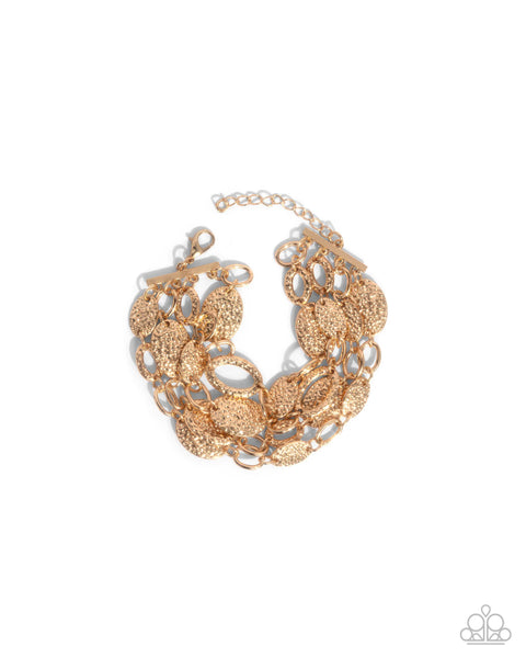 Hammered Helm Gold Bracelet