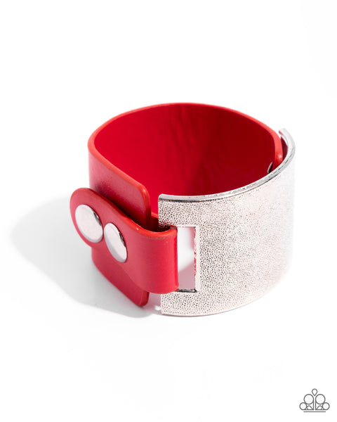 Studded Synchronism Red Bracelet