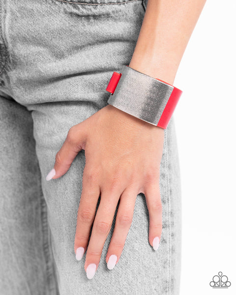 Studded Synchronism Red Bracelet