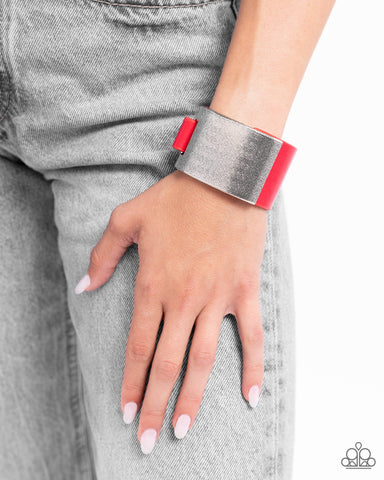 Studded Synchronism Red Bracelet