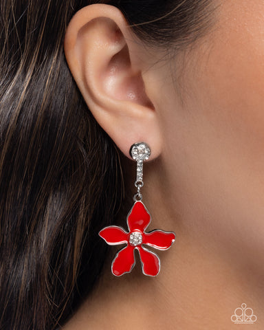 Floral Fleet Red Earring