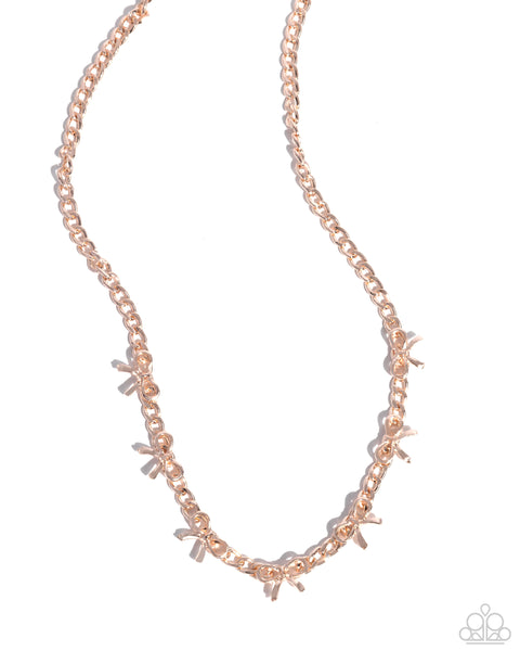 BOW the Knee Rose Gold Necklace