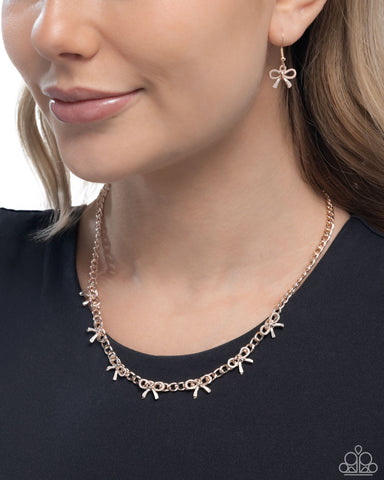 BOW the Knee Rose Gold Necklace
