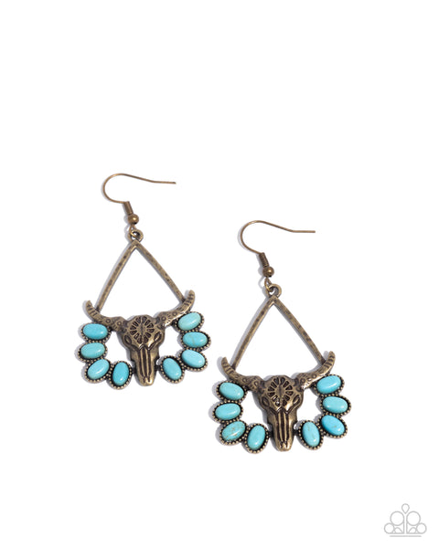 Western Whirlwind Brass Earring